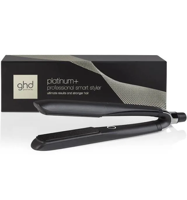 ghd Platinum+ Styler - Professional Smart Hair Straighteners Wishbone Hinge Ultra Gloss Plates Single Black