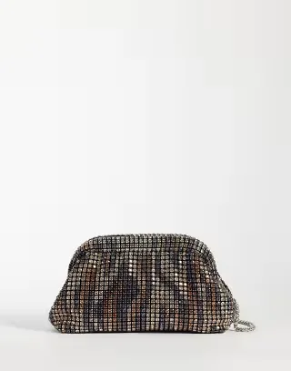 Sui Ava no silent nights crystal clutch bag in animal print