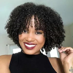Short Curly Pixie Cut Wig: Kinky Afro Style, Glueless Brazilian Human Hair Wig for Women