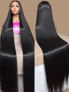 300% High Density 40 46 Inch Bone Straight Ready To Wear 13x6 HD Lace Front Wigs Human Hair Brazilian High Density 13x4