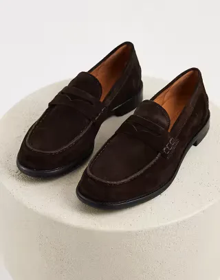 Vagabond Shoemakers Steven slim suede penny loafers in brown