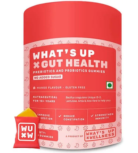 What's Up Wellness X Gut Health Prebiotic & Probiotic Health Gummies