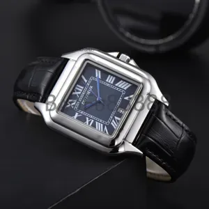 Luxury Quartz Watches for Men - Square Case Multifunctional Date Display - Leather Strap Business Wristwatches</