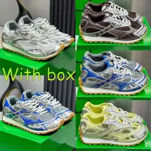 Designer Orbit Sneakers for Men and Women - Breathable Leather Mesh Running Shoes with Thick Sole, Lace-Up Casual Sports
