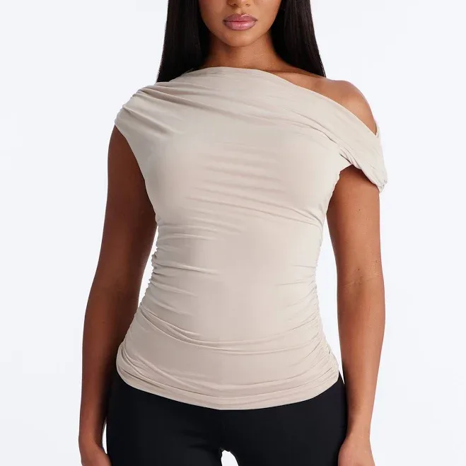Fashion Nova Off Shoulder Ruched Short Sleeve Blouse