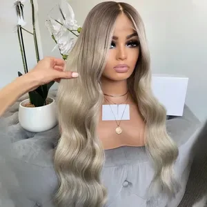 Human Hair Lace Front Wigs Body Wave Ombre Blonde Lace Front Wig For Women Pre-Plucked Glueless 13x6 Lace Frontal Wig Hu