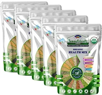 TummyFriendly Foods 100% Organic Health Mix for Kids and Adults. No Chemicals, No Pesticides, No GMO 500 g (Pack of 5)
