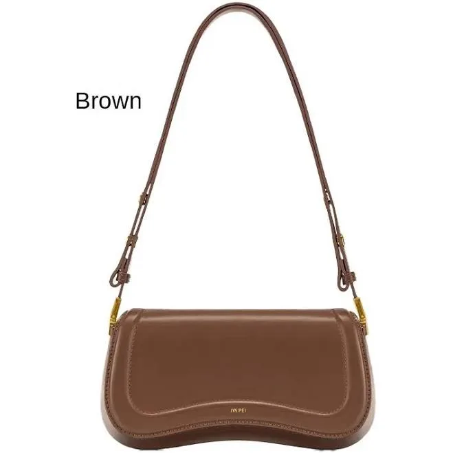 JW PEI Exquisite Underarm Handbag New Fashionable Solid Color Leather Adjustable Versatile Single