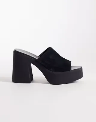 Free People Zoe platform sandals in black tide suede