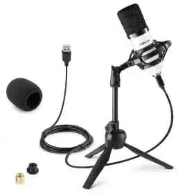 Vonyx Usb Studio Microphone Set With Condenser Mic, Shock Mount, Desktop Stand And Studio Headphones Home Podcasting,