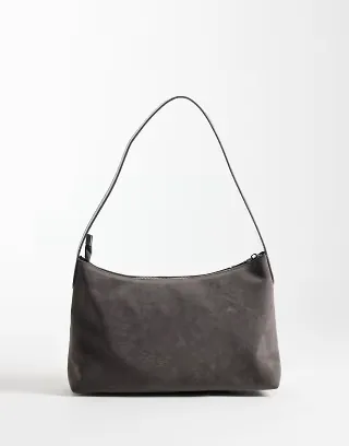 My Accessories shoulder bag in gray faux suede