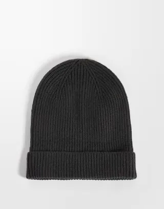 Selected 100% merino wool sailor beanie in earthy brown