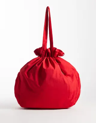 ASOS DESIGN ruched pocket tote in red