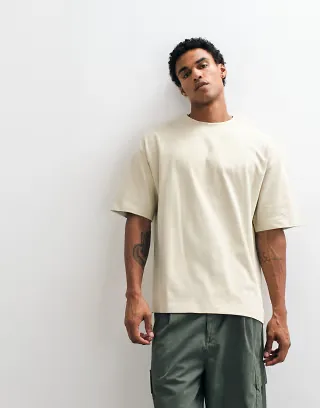 ASOS DESIGN super heavyweight oversized t-shirt in stone