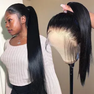 Brazilian Hair 13x6 HD Lace Frontal Wig Bone Straight Human Hair Wigs 360 Full Lace Wigs Glueless Pre Plucked Ready To G