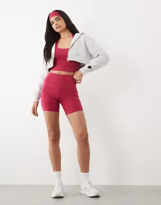 4505 Active halterneck performance tank top with inner bra and waist snatching high rise 5-inch legging shorts