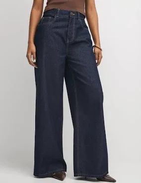 Exact Women's Wide-Leg Jeans, Dark Wash, Size 16, Blue. Exact - Sold by Exact