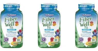 3 Pack Vitafusion Fiber Well Fit Fiber B Vitamin Gummies Peach Berry
