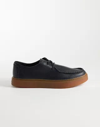 Calvin Klein Jeans chunky hybrid leather apron lace up shoes in black