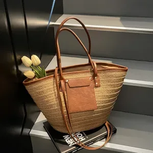 Straw Shoulder Bag for Women - Large Capacity Woven Tote for Beach, Vacation & Commuting - Summer 2025 Style