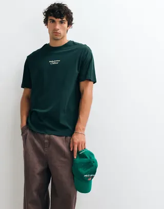 ONLY & SONS oversized fit t-shirt with Studio Archives back and chest print in dark green