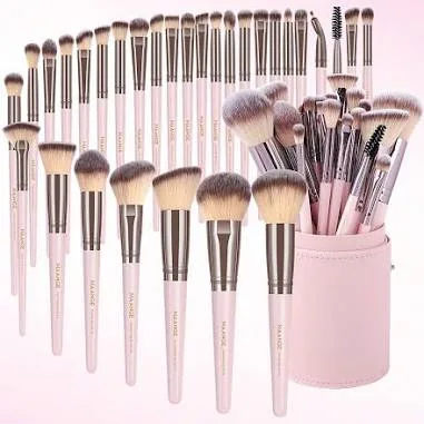 MAANGE Pink 30pcs Professional Makeup Brush Sets Kits Cosmetic Brush With Storage Box Soft Bristles Portable Travel Powd