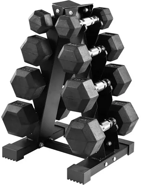 Balancefrom DB-A100 Rubber Coated Hex Dumbbell Weight Set