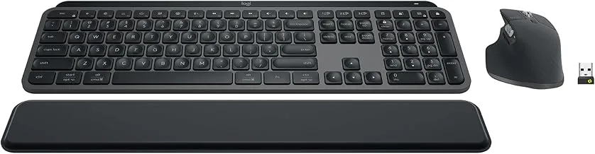 MX Keys S Combo - Performance Wireless Keyboard and Mouse with Palm Rest, Customizable Illumination, Fast Scrolling, Blu