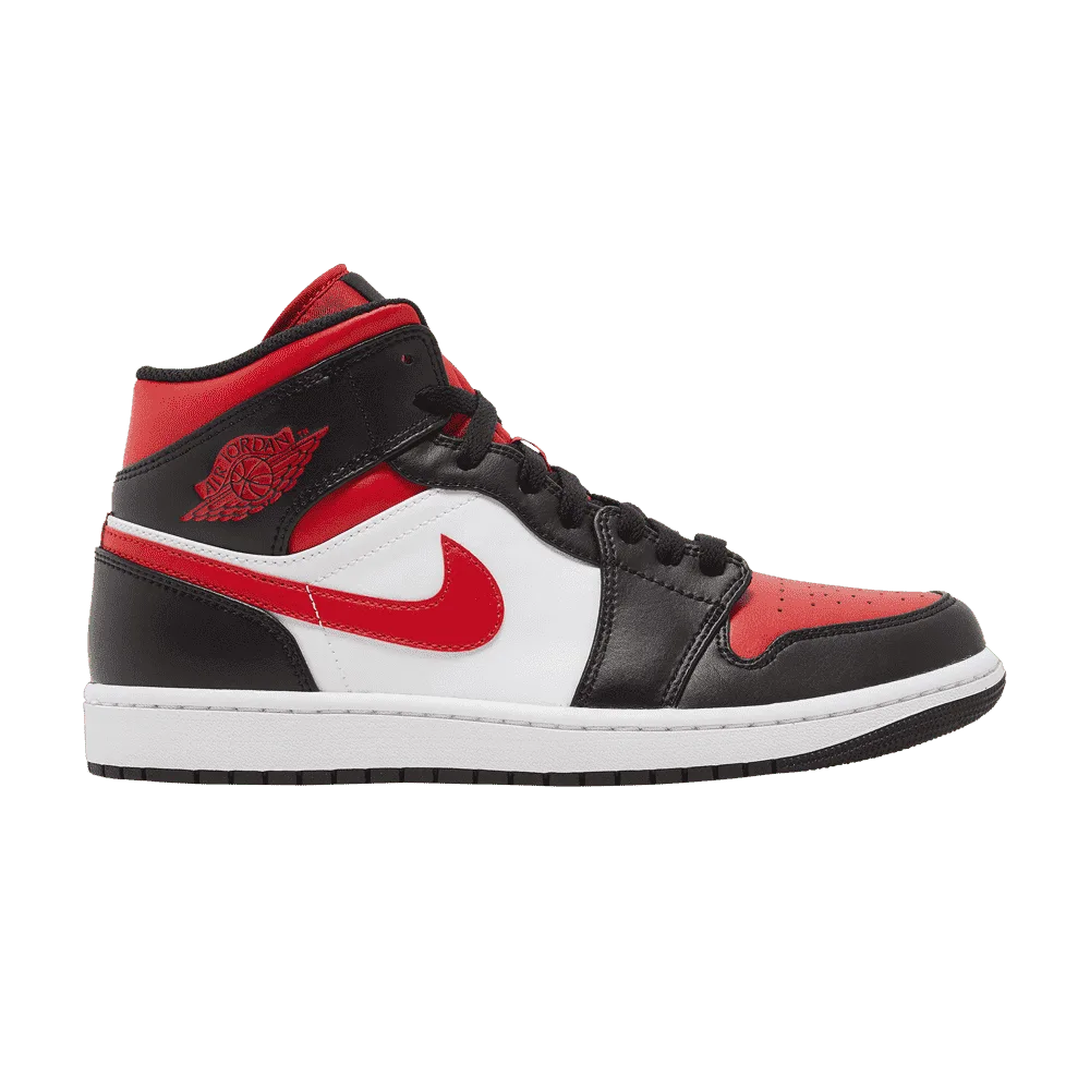 Air Jordan 1 Mid White Black Red