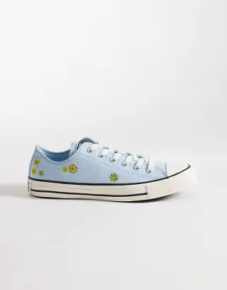 Converse Chuck Taylor All Star Ox sneakers in blue embroided floral print