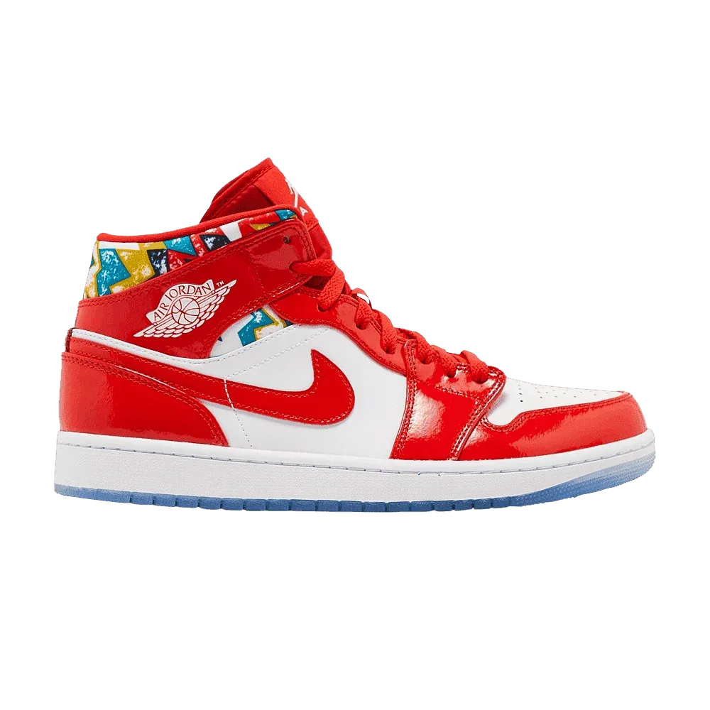 Air Jordan 1 Mid Barcelona Sweater Red Patent