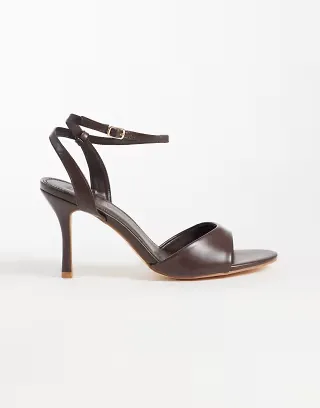SEQWL Lolly heeled sandals in chocolate brown