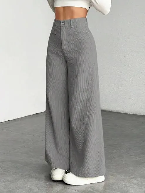 SHEIN Casual Versatile High Waist Wide Leg Cargo Pants