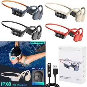 Bone Conduction Earphones Bluetooth 5.4 - Open-Ear Wireless Sport Headphones with IPX8 Waterproof, Built-in 32GB MP3 Pla