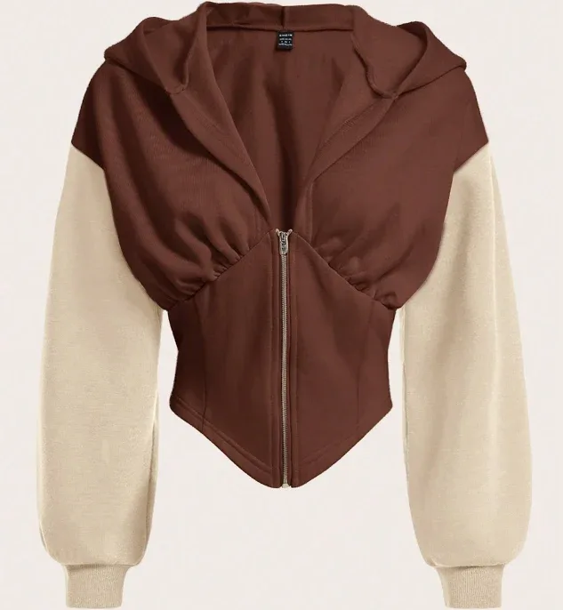 Women's Colorblock Long Sleeve Knit Sweatshirt