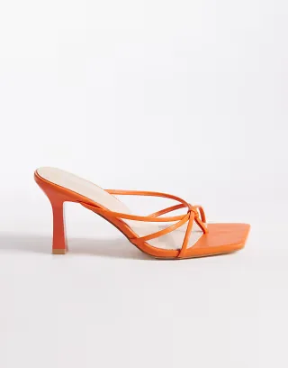 RAID Evena heeled mules in orange