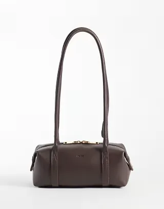 PASQ small bowling shoulder bag in brown