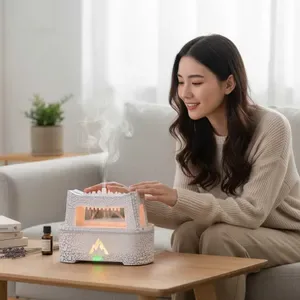 Humidifier for Home Ultrasonic Aromatherapy Diffuser with night light Essential Oil Tray Quiet Electronics 300ml Cool Mi