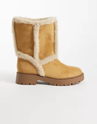 London Rebel cozy ankle boots in chestnut