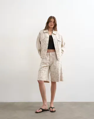 Topshop denim ecru jacquard floral set