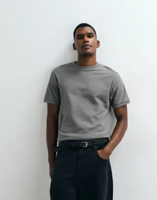 ASOS DESIGN regular fit T-shirt in charcoal texture