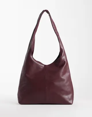 My Accessories slouchy shoulder bag in burgundy