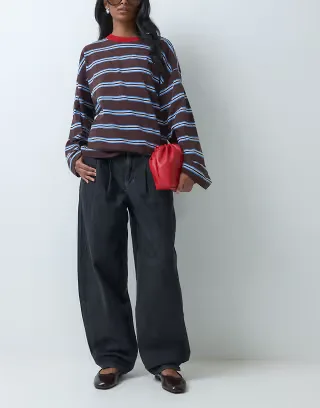 DTT Olivia balloon fit jeans in washed black