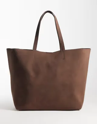 ASOS DESIGN oversized bonded faux suede tote