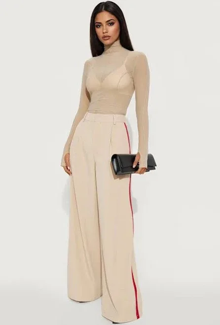 Fashion Nova Women's Dylan Wide Leg Trouser Pants Combo