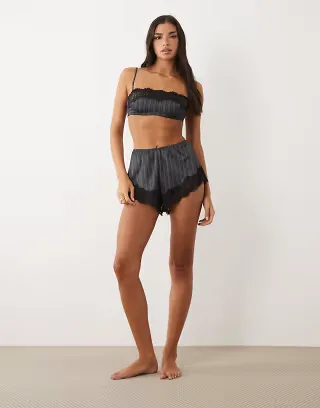 ASOS DESIGN Madeline lingerie set in navy
