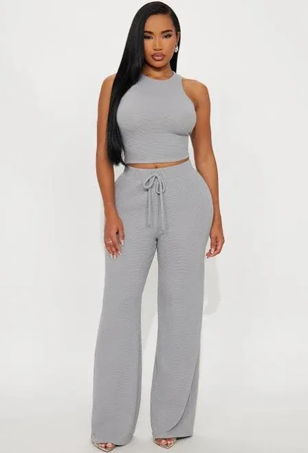 Fashion Nova Sleeveless Tank Top Wide Leg Pant Set
