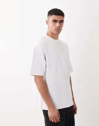 ASOS DESIGN premium interlock oversized t-shirt in white