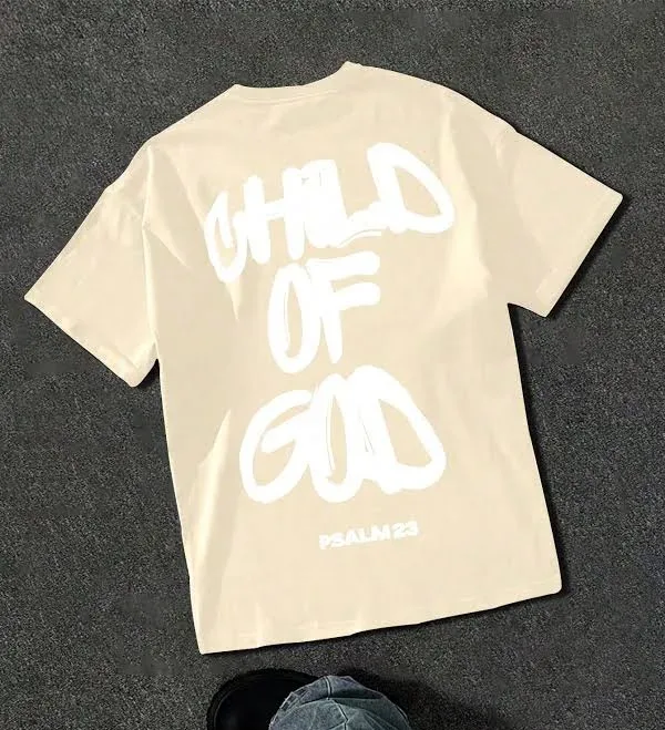 Men's Oversized Loose Fit Drop Shoulder Slogan Print T-Shirt