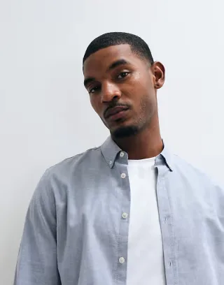 Threadbare classic oxford shirt in pale blue